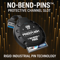 CF Card Reader with Attached USB-A Cable - Black