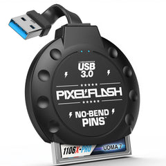 CF Card Reader with Attached USB-A Cable - Black