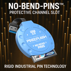 CF Card Reader with Attached USB-A Cable - Blue