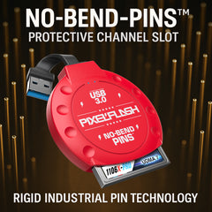 CF Card Reader with Attached USB-A Cable - Red
