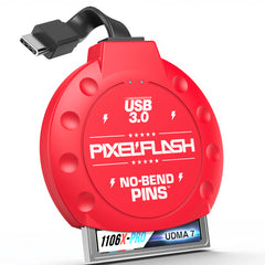 CF Card Reader with Attached USB-C Cable - Red