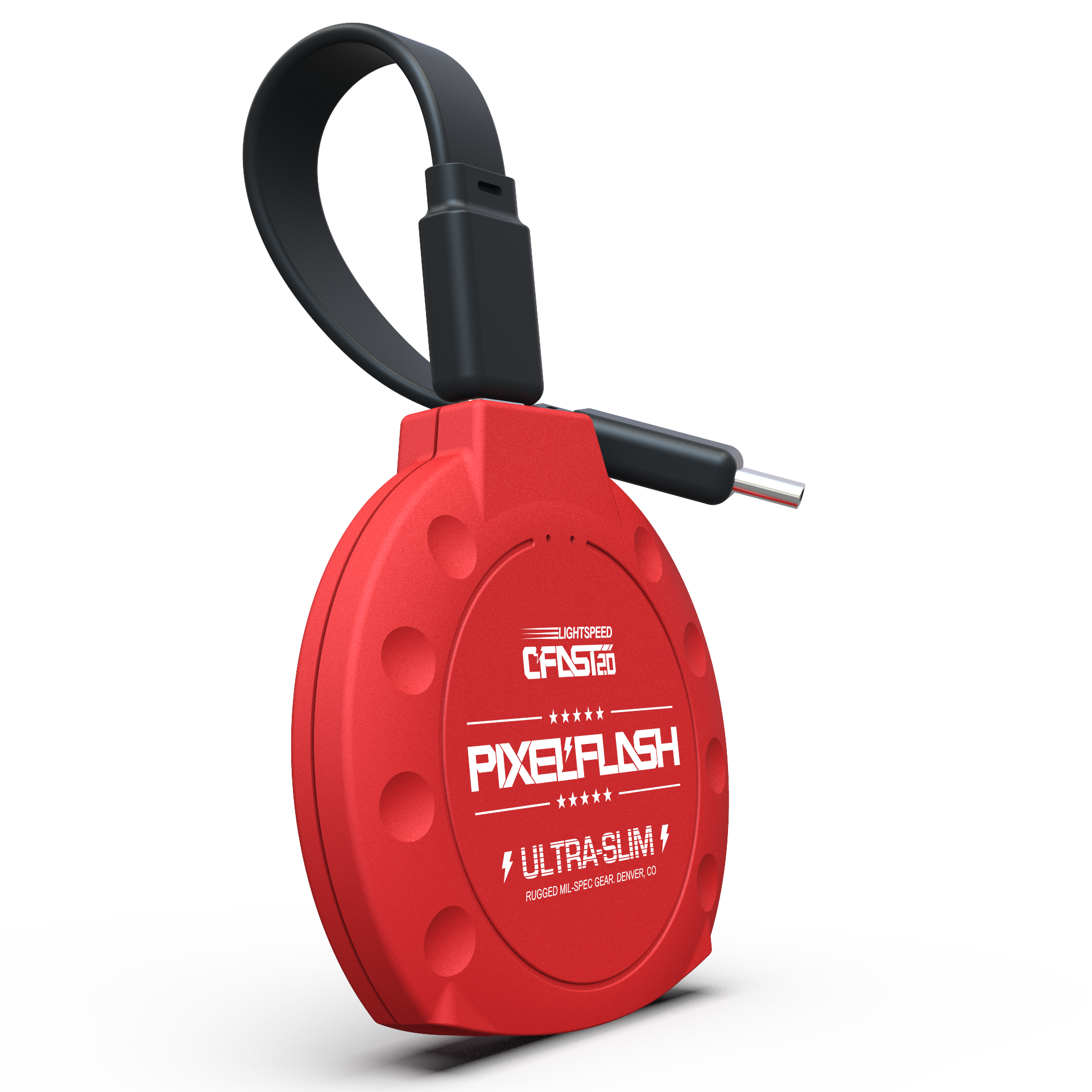 CFast Card Reader with USB-C Cable - Red
