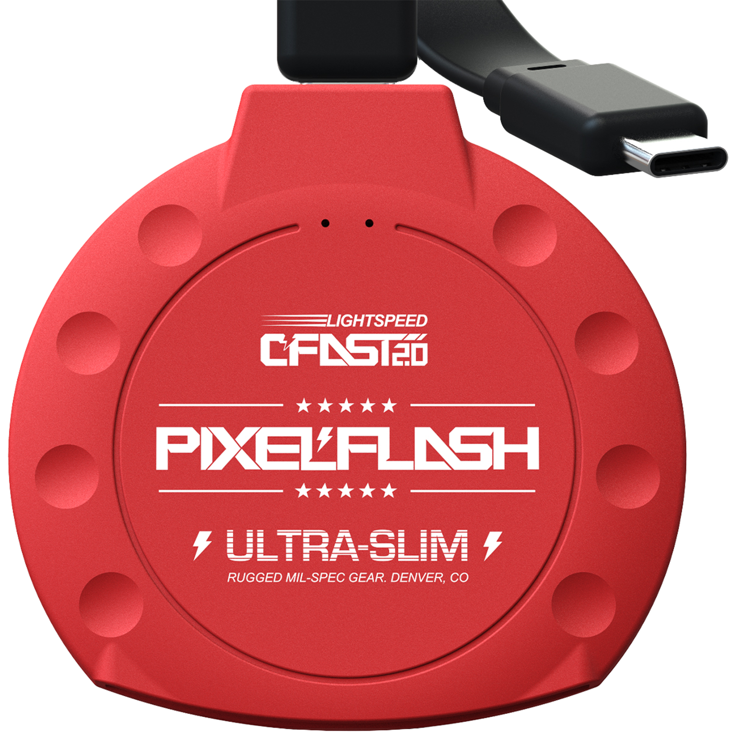 CFast Card Reader with USB-C Cable - Red