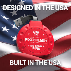 CF Card Reader with Attached USB-A Cable - Red