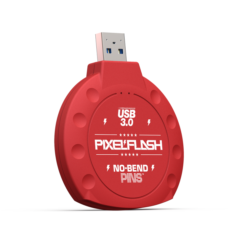 No-Bend Pins™ USB 3 | Classic CF Reader - in Red Color