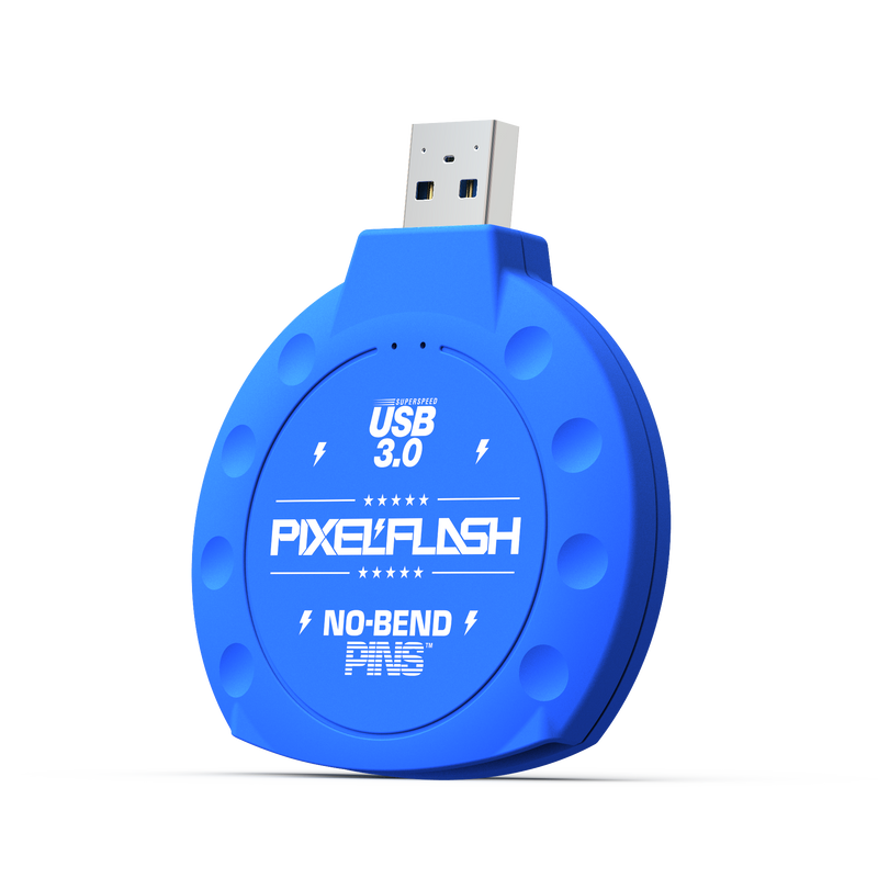 No-Bend Pins™ USB 3 | Classic CF Reader - in Blue Color
