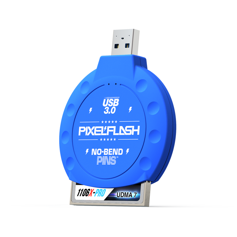 No-Bend Pins™ USB 3 | Classic CF Reader - in Blue Color