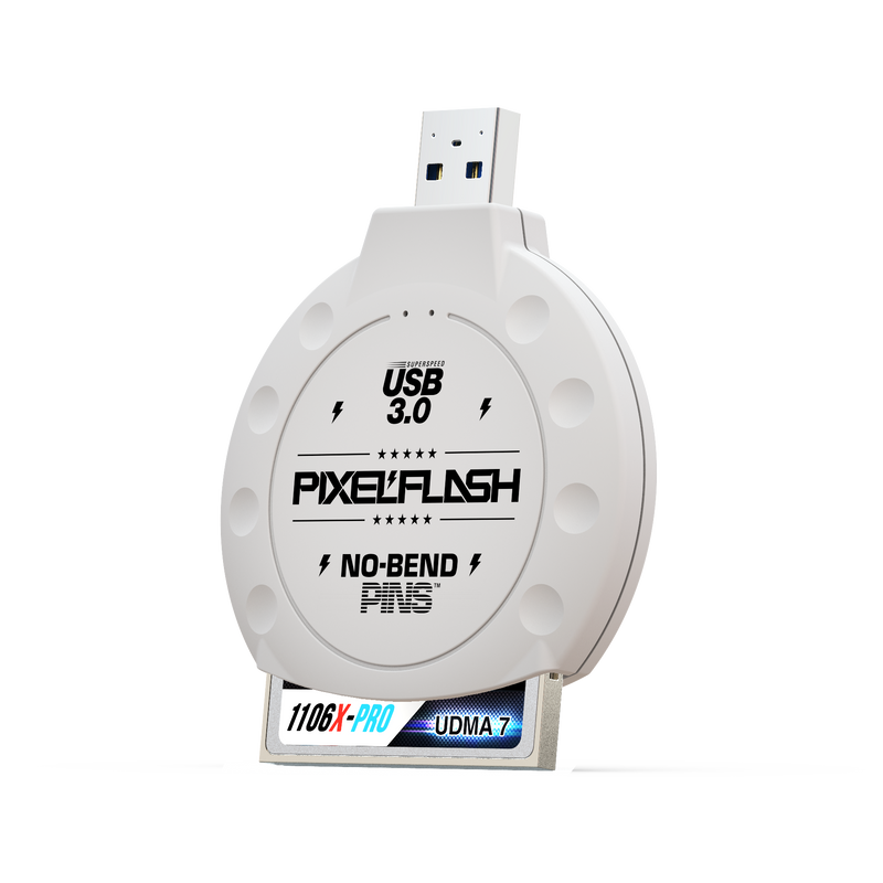 No-Bend Pins™ USB 3 | Classic CF Reader - in White Color